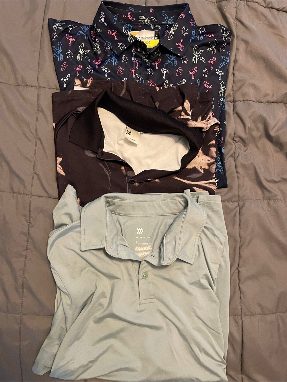 Set of 3, All  in motion Men's Golf Polos, size small